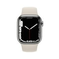 thumbnail image 2 of Apple Watch Series 7 GPS + Cellular, 41mm Silver Stainless Steel Case with Starlight Sport Band - Regular, 2 of 10