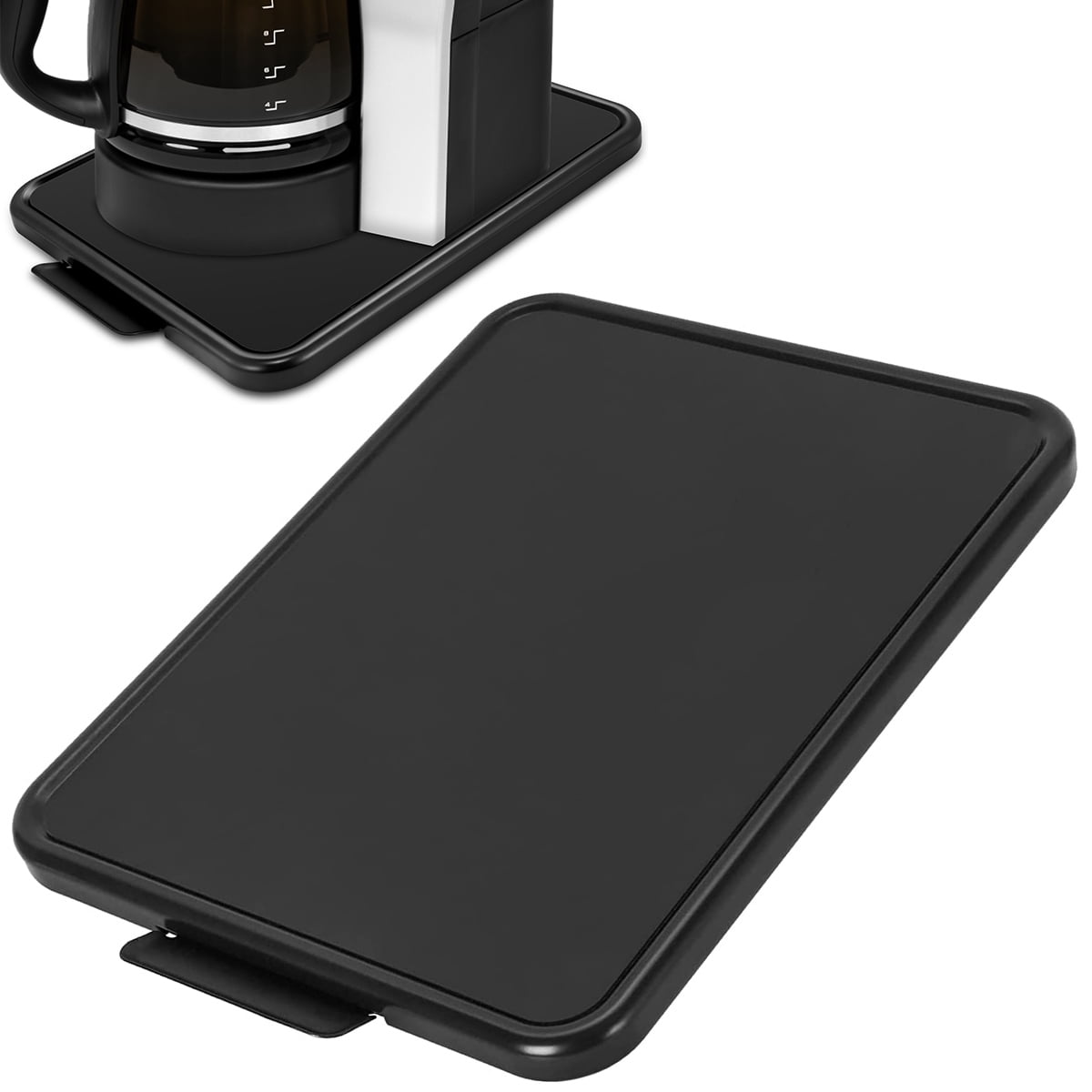 verlacoda Kitchen Appliance Sliding Tray with Smooth Wheels  16.14×11.81×0.8in Sturdy Under Cabinet Appliance Rolling Tray Non-slip  Countertop Moving Slider Heavy Duty Sliding Coffee Tray 