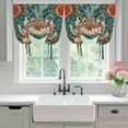 thumbnail image 4 of William Morris Plant Floral Balloon Curtains for Bedroom/Front Door/Bathroom, Retro Lotus Flower Leaves Tie Up Curtains 63 Inch Length Light Filtering Kitchen Curtains Shades for Windows 46"x63", 4 of 8