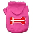 thumbnail image 1 of Bone Shaped Denmark Flag Screen Print Pet Hoodies Bright Pink Size M (12), 1 of 1