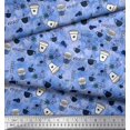 thumbnail image 2 of Soimoi Modal Satin Fabric Hot Coffee Beverages Printed Fabric 1 Yard 42 Inch Wide, 2 of 3