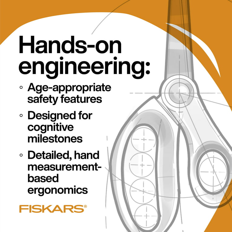 3) Fiskars Space Planets Design Kids School Scissors Pointed Tip Safety  Edge