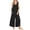 Black, variant on Women's Sleeveless Wide Leg Jumpsuit Casual Loose Button Front Pocket Romper