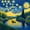 Yellow Navy Green, variant on Homewish Vintage Oil Painting 7-Piece Twin Bedding,Spiral Clouds Stars Bedding Comforter Set,Navy Blue Reversible