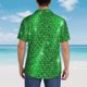 thumbnail image 4 of Balery Shiny round green sequins Camisas hawaianas de manga corta para hombre, camisas playeras de corte holgado, camisas de vacaciones con botones,Medium, 4 of 7