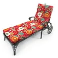 thumbnail image 4 of Jordan Manufacturing 72" x 22" Avianna Saxony Red Floral Rectangular Outdoor Chaise Lounge Cushion with Ties and Hanger Loop, 4 of 14
