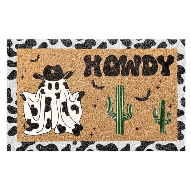 Felpudo De Halloween 2025 Felpudo Divertido Howdy Decoración De Halloween Felpudo De Terciopelo Cristalino Felpudo Doméstico Howdy Alfombra Para La Puerta Felpudo Novedoso De Otoño