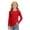 19#Red, variant on Toddler Girl Ribbed Tee Long Sleeve Solid Crew Neck Slim Fit Basic Fall Tops