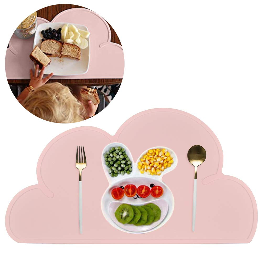 LNKOO Kids Placemat Silicone Cloud Shape Placemat Non Slip Placemat