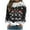 Black, variant on Christmas Shirts for Women Oversized Tshirts Women's Breast Printed Round Neck Long Sleeve Top Sweater Black XL