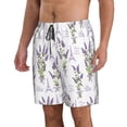 thumbnail image 2 of Naloa Lavender Flowers Men's Beach Shorts, Surfing shorts, Swim trunks, Quick Dry Swim Trunks for Surfing Beach Fun - Large, 2 of 9
