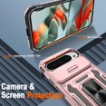 thumbnail image 2 of KOMI for Google Pixel 9 Case/Pixel 9 Pro Case with [2 Pack] HD Screen Protector + Slide Camera Cover, 360° Rotation Ring Kickstand [Military Grade] Shockproof Protective Phone Case, Rose Gold, 2 of 5