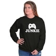 thumbnail image 3 of Video Game Junkie Gamer Nerdy Gaming Unisex Plus Fleece Graphic Sweatshirt Brisco Brands 2X, 3 of 5