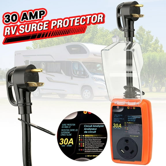 RV Surge Protector 30 Amp, UL Listed  Waterproof RV Surge Protector with Circuit Analyzer Function, RV Surge Protection , Must-Have for RV Travel Trailer Camper