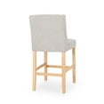 thumbnail image 4 of Seliva Counter Stool Chair Set of 2, Light Gray Fabric, Tufted, Brown Wood, 4 of 6