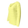 thumbnail image 4 of Mujer Tops Clásico Cuello en V Manga Larga Color Sólido Diamante Hueco Suéter Blusa Pompotops gfhjh11314, 4 of 5