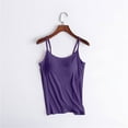 thumbnail image 2 of Htigea Built in Bra Tank Tops for Women Soft Summer Adjustable Spaghetti Strap Sleeveless Top Womens Casual Loose Camisole Purple,L, 2 of 6