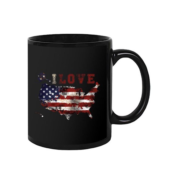 I Love Usa Map Flag Design. Mug -Image by Shutterstock,