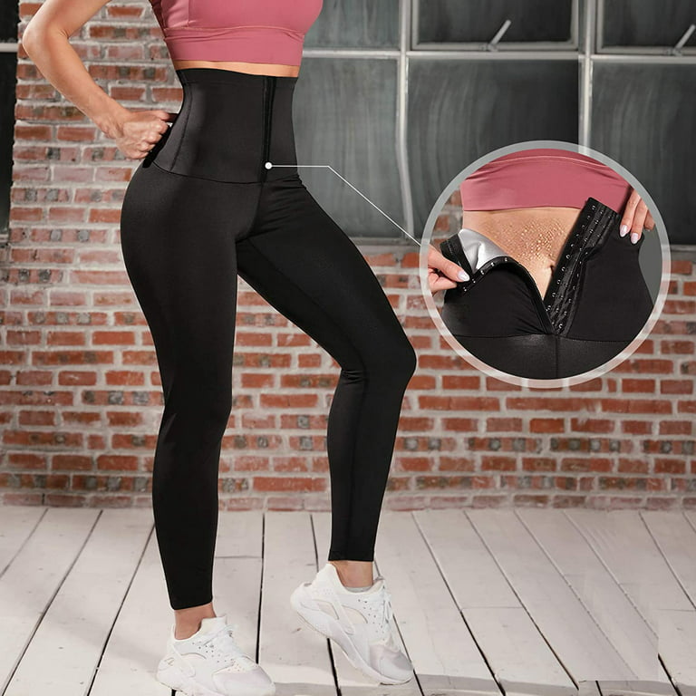 Lilvigor Sauna Leggings for Women Sweat Pants High Waist Compression  Slimming Hot Thermo Workout Training Capris Body Shaper