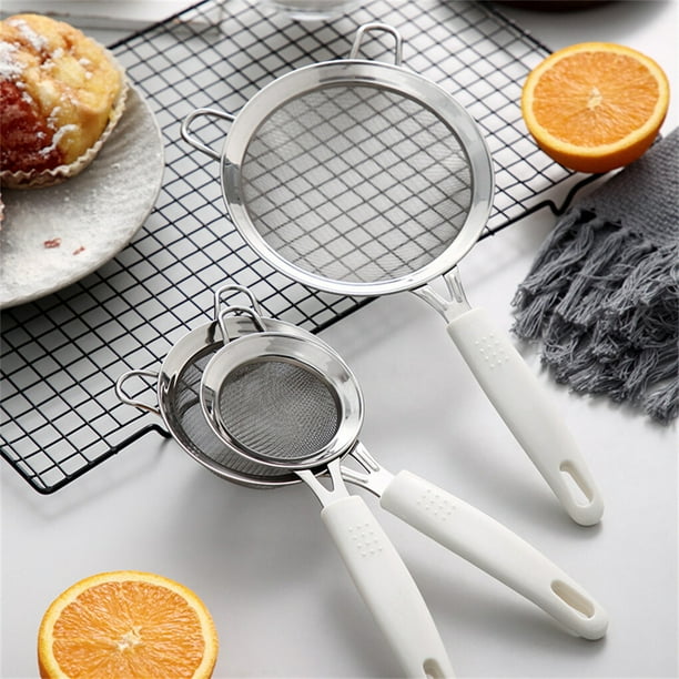 Ustensiles Cuisine Durable Inox Lot De 5 Passoires Inox à Mailles Fines - Parfait Pour Filtrer Farine, égoutter Pâtes Et Légumes Tamis Farine Acier Inoxydable