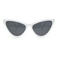 thumbnail image 2 of Classy Womens Cat Eye Plastic High Temple Horn Rim Fashion Sunglasses White - Black, 2 of 4