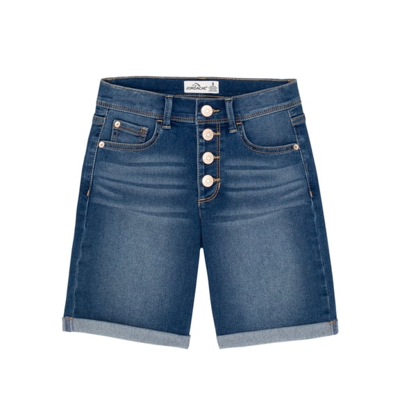 Jordache Girls Exposed Button Bermuda Shorts, Sizes 4-18 & Plus