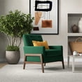 thumbnail image 3 of Allora Mid-Century Modern Tight Back Velvet Lounge Chair in Green, 3 of 7