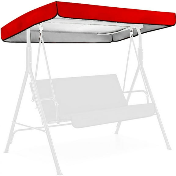 RRJ Patio Swing Canopy Cover, 191x120x19/23cm Replacement Sunshade Top, Water-Resistant Outdoor Sunscreen Fabric for Garden Chair Swing Set, UV Protection Dust Cover for Patio Furniture