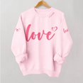 thumbnail image 5 of WTXUE Valentine Sweatshirt for Women Love Heart Graphic Sweatshirts Oversized Trendy Crewneck Pullover Comfortable Long Sleeve Shirts Fashion Casual Holiday Tops Purple S, 5 of 7