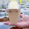 thumbnail image 4 of SHOWERORO 10Pcs Starting Pots with Humidity Dome Beige PET for Plant Cultivation Home Users, 4 of 6
