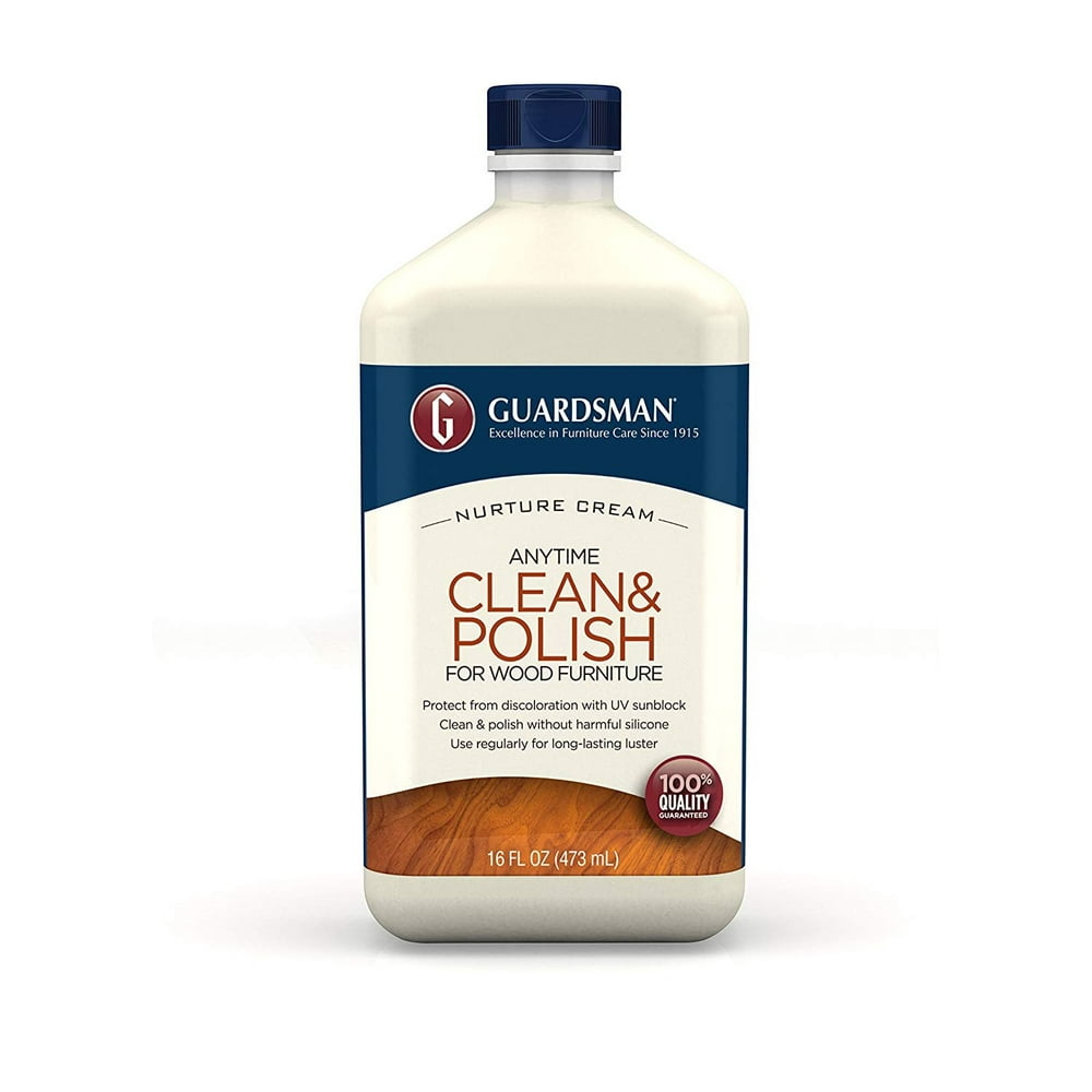 Guardsman Clean & Polish For Wood Furniture Cream Polish 16 oz Silicone Free, UV Protection