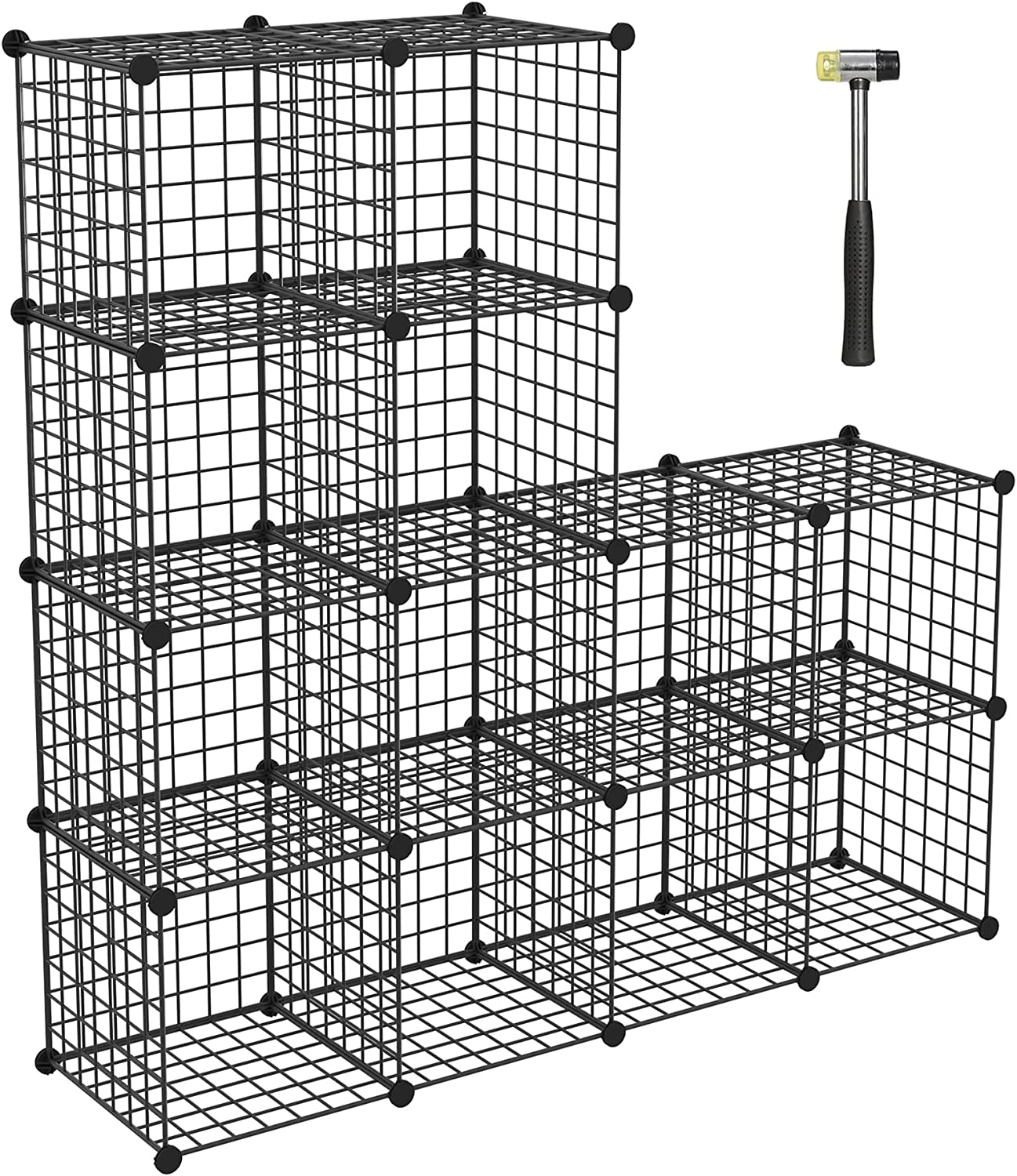 GUAIPOU Wire Cube Storage Organizer, 12Cube Metal Storage Shelves