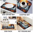 thumbnail image 4 of Halloween Dish Drying Mat Halloween Horror Pumpkin Ghost Bat Kitchen Drying Mat Absorbant Collapsible 18x24 Inch Dishes Plate Glass Dry Draining Pad for Dining Table Coffee Bar, 4 of 7