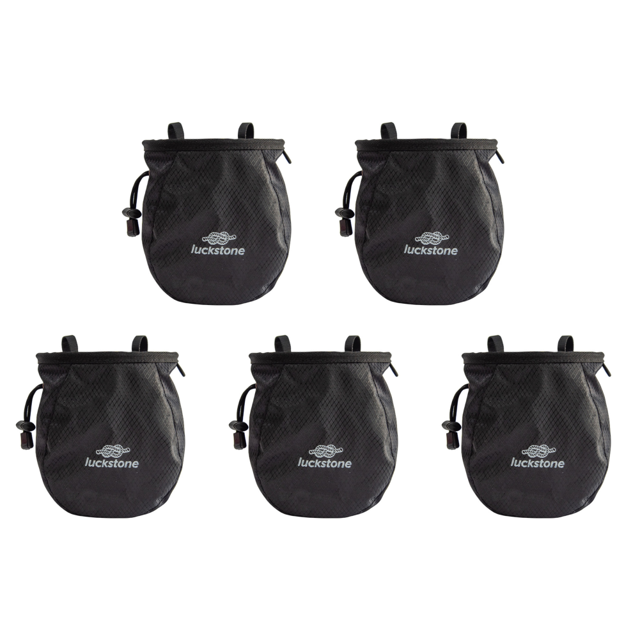 Bolsa de tiza ajustable, bolsa de almacenamiento con cinturón, resistente al desgarro para Fitness, color negro, 5 uds.