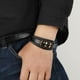 thumbnail image 3 of Pulsera de cuero para hombre - Pulsera de cuero trenzado premium para hombres y mujeres con cierre magnético de acero inoxidable - Pulseras trenzadas multicapa para hombres - Pulsera de cuero para niños JM, 3 of 4