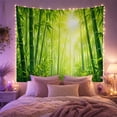 thumbnail image 2 of Dense Bamboo Forest with Sunlight Filtering Through Leaves Serene Photorealistic for Nature Lovers Botanical Wall Art Housewarming Gift Tapestry Wall Hanging for Bedroom and Living Room, 2 of 7