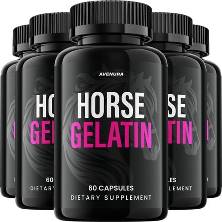 Horse Gelatin Advanced Keto Capsules – HorseGelatin Pills Advanced Blend Formula, Extra Strength, 5 Pack, 300 Capsules