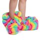 thumbnail image 5 of Zapatillas DOVORSY Teddy Bear Fuzzy Rainbow para mujer, 5 of 9