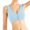 thumbnail image 1 of B91xZ Women's Plus Size Unlined Underwire Bra Medium Impact Strappy Racerback Bra with Removable Cups,Light Blue XL, 1 of 4