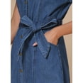 thumbnail image 5 of DARING DIVA Denim Shirt Button Down Short Sleeves  Dress S Dark Blue, 5 of 7