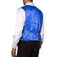 thumbnail image 3 of INSPIRE CHIC Sequin Suit Vest for Men's V-Neck Sleeveless Disco Sparkly Waistcoat L Blue, 3 of 5
