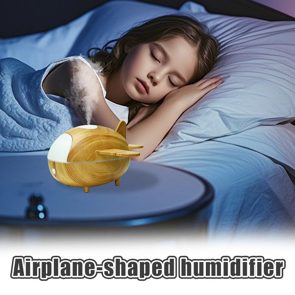Airplane-Shaped Humidifier with LED Lights and Remote Control, Ultrasonic Aromatherapy Diffuser for Home and Office Decor