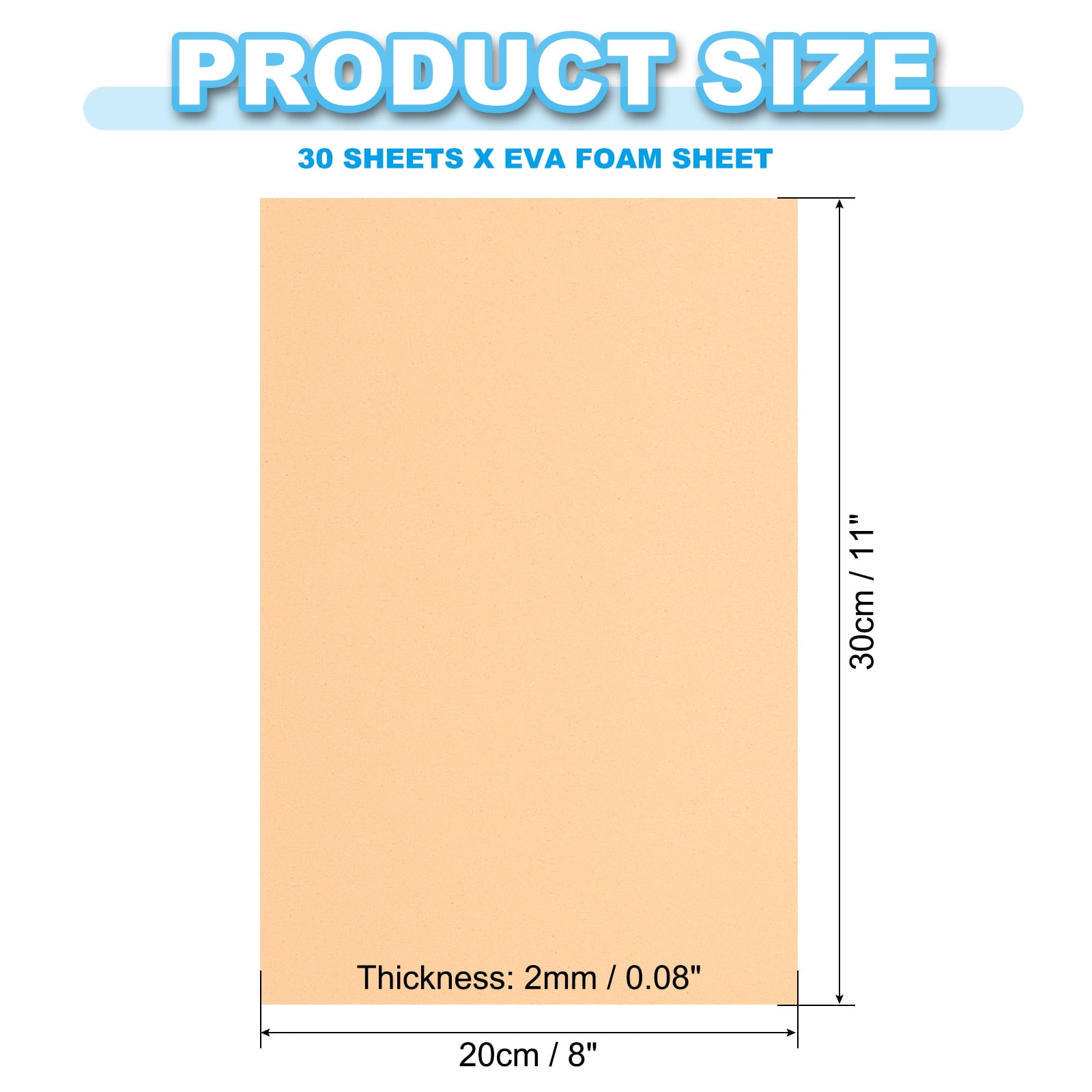 Uxcell 30 Pack EVA Foam Sheets, 12" x 8" 2mm Thick Foam Sheets Crafts Foam Paper, Skin Color