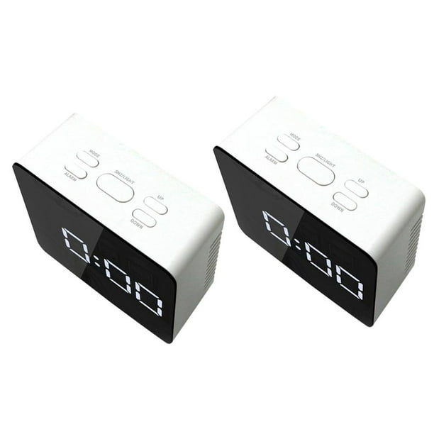 Despertador Digital Silencioso, Reloj de Mesa Digital, Reloj Digital Espejo LED, Reloj despertador Snooze, reloj de tiempo, reloj de escritorio digital, reloj de escritorio digital