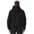 thumbnail image 4 of Frontwalk Men Hooded Sweatshirt Solid Color Outwear Full Zip Fleece Hoodies Work Casual Sherpa Lined Sweatshirts Coat Long Sleeve Plush Jacket All Black 3XL, 4 of 6