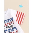 thumbnail image 6 of Bagilaanoe 4th of July Newborn Baby Girl Boys Rompers Letters Print Short Sleeve Bodysuit 3M 6M 12M 18M Infant One Piece Short Jumpsuit for Independence Day, 6 of 7