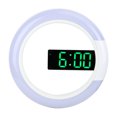 thumbnail image 2 of Reloj de pared LED revolucionario con decoración moderna, alarma, temperatura y luz, detalles en verde, 2 of 8