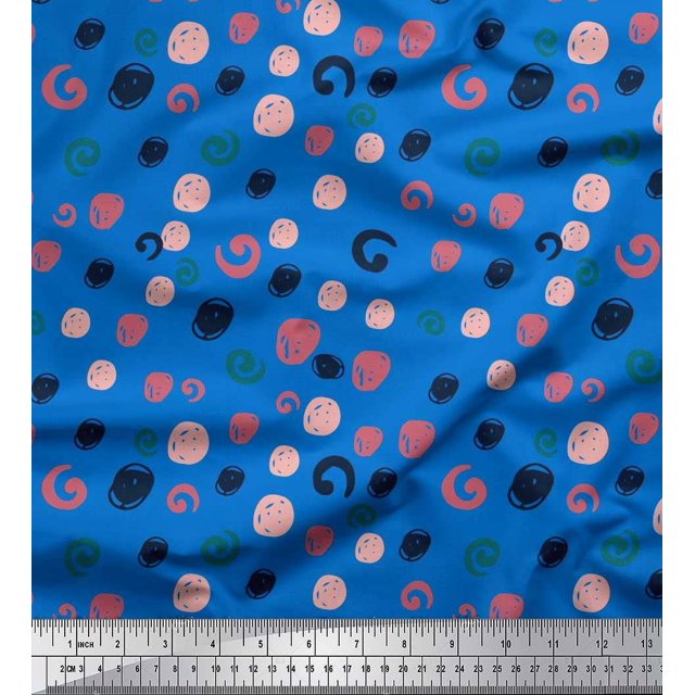 Soimoi Poly Georgette Fabric Brush Stroke Abstract Print Fabric by The Yard 52 Inch Wide