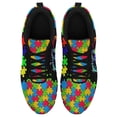 thumbnail image 2 of Autism Shoes Women Men Running Sneakers Autism Awareness Puzzle Print Tennis Walking Shoes Black Size 4.5, 2 of 5