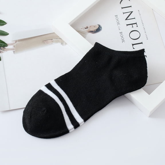 MSJUHEG Ankle Socks,Compression Socks,Toe Socks,No Show Socks Womens,Socks for Women,Hip Hop Women Creative Stripe Cotton Skateboard Sock Comfortable Socks Black One Size